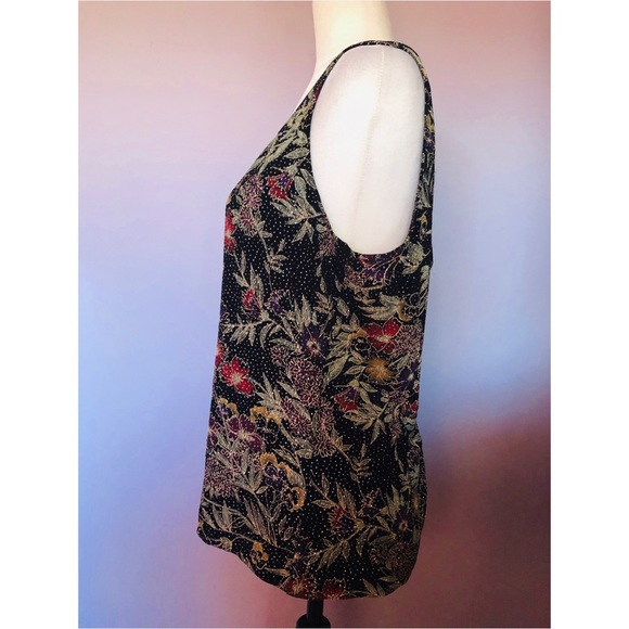Alex evenings vintage floral sparkle cami blouse - Picture 4 of 5
